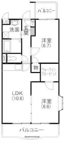 ソレアード(2LDK/2階)の間取り写真