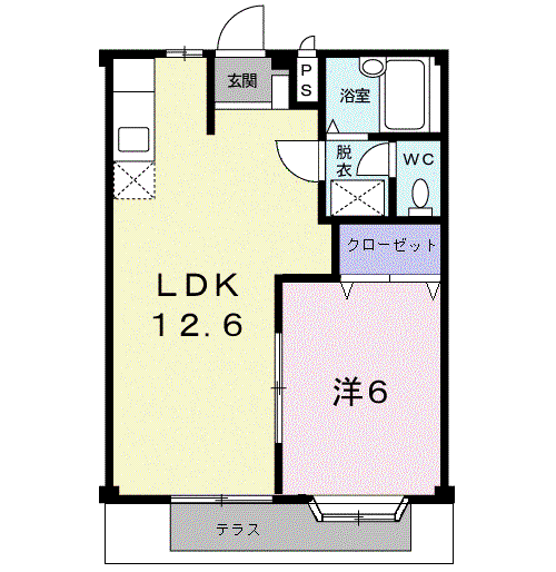 ライフピア(1LDK/1階)の間取り写真