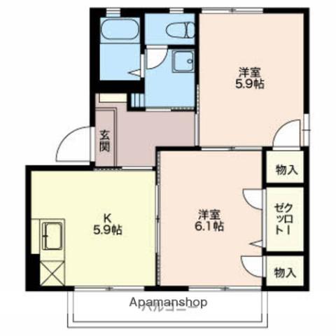 城の里E(2K/2階)の間取り写真