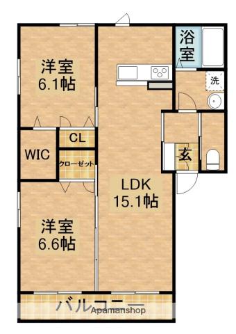 サクラーレ(2LDK/2階)の間取り写真