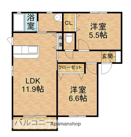 こもれびA(2LDK/1階)の間取り写真