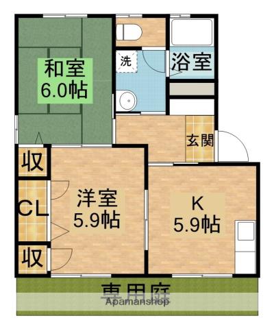 セレッソD(2K/1階)の間取り写真