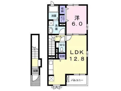 リベラル567(1LDK/2階)の間取り写真