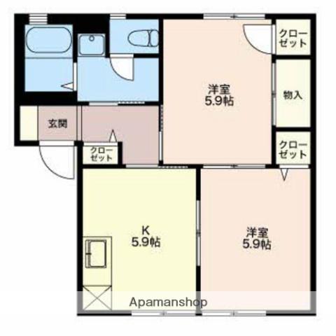 アンダンテC(2K/1階)の間取り写真