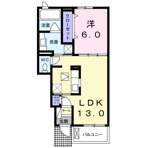 メゾン・ド・ミニョンⅡ(1LDK/1階)の間取り写真