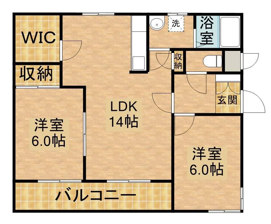 メゾン・アブニール(2LDK/3階)の間取り写真