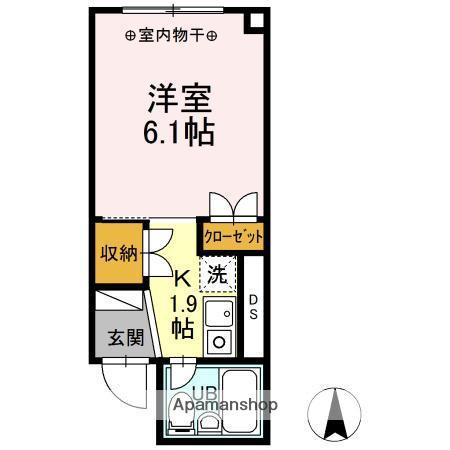 アンソレイユ塩町(1K/2階)の間取り写真