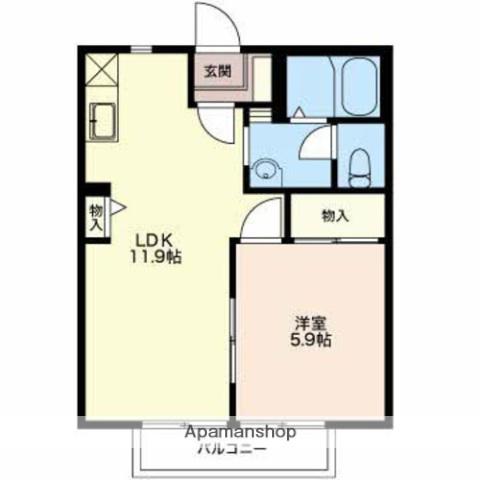 モダンタイムスA(1LDK/2階)の間取り写真