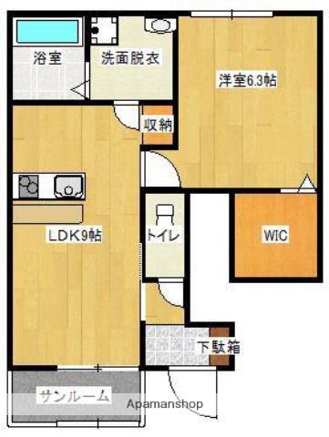 LOTUS静波(1LDK/1階)の間取り写真