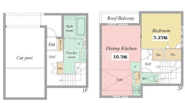 DARCOⅠ(1LDK/2階)の間取り写真