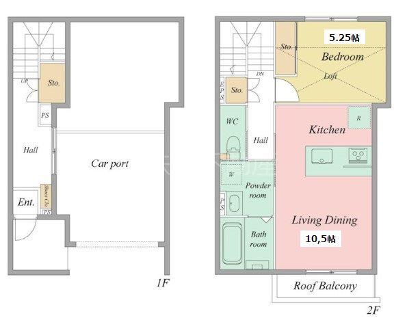 DARCOⅠ(1LDK/2階)の間取り写真