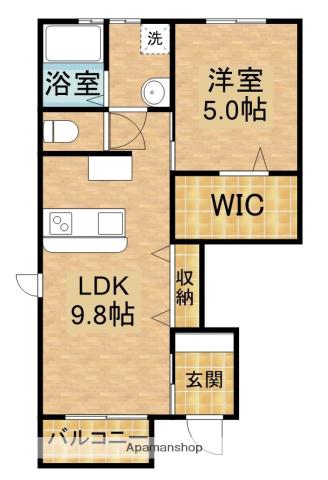 LOTUS住吉(1LDK/1階)の間取り写真