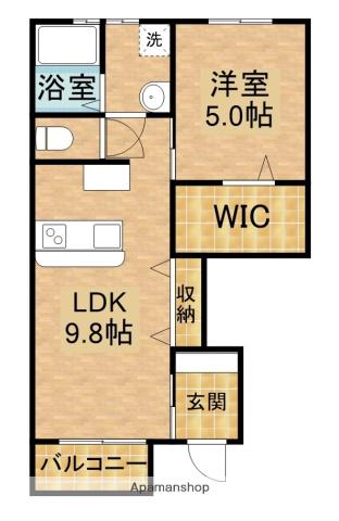 LOTUS住吉(1LDK/1階)の間取り写真