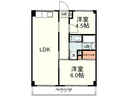 静岡中央マンション(2LDK/2階)の間取り写真