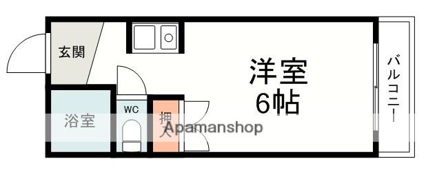 メイプル安東FⅡ(ワンルーム/3階)の間取り写真