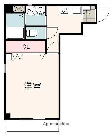 カメリア(1K/4階)の間取り写真