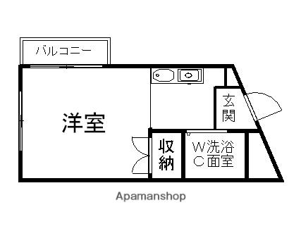 静岡鉄道静岡清水線 音羽町駅 徒歩11分 4階建 築40年(1K/2階)の間取り写真
