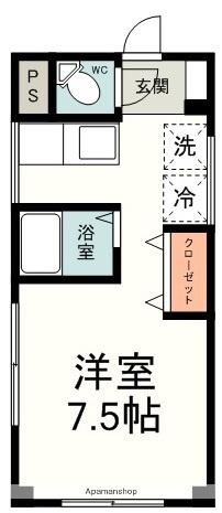 ソルジェンテ横田(ワンルーム/5階)の間取り写真