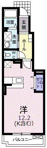 アンジュ MⅡ(ワンルーム/1階)の間取り写真