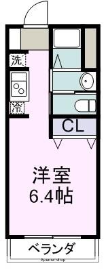 エアリー吉野町(ワンルーム/1階)の間取り写真