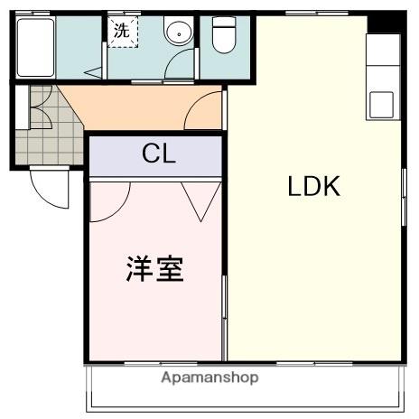 エスパシオ安東(1LDK/1階)の間取り写真