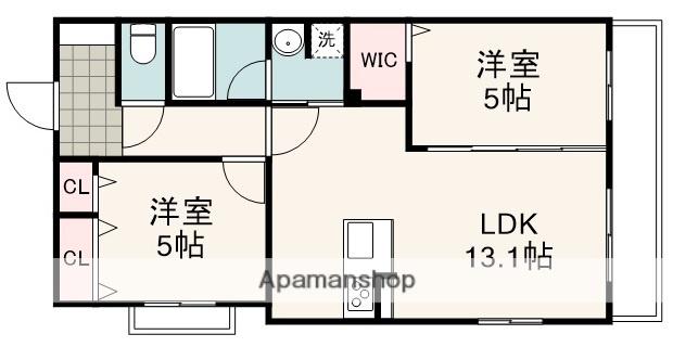 国吉田1丁目マンション(2LDK/3階)の間取り写真