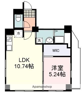 静岡泉町エンブルコート(1LDK/4階)の間取り写真
