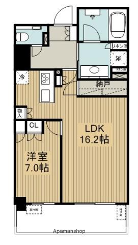 ザ・呉服町タワー(1LDK/17階)の間取り写真