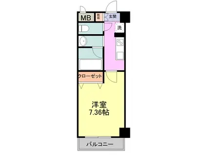 S‐FORT静岡天王町(1K/7階)の間取り写真