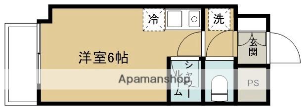 三恵コーポ(ワンルーム/2階)の間取り写真