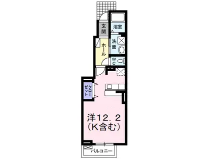 サンニーノ(ワンルーム/1階)の間取り写真