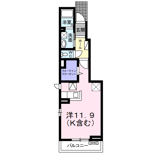 センチュリーナカダ(ワンルーム/1階)の間取り写真