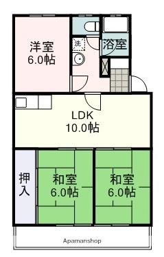 ハイコーポ和田(3LDK/2階)の間取り写真