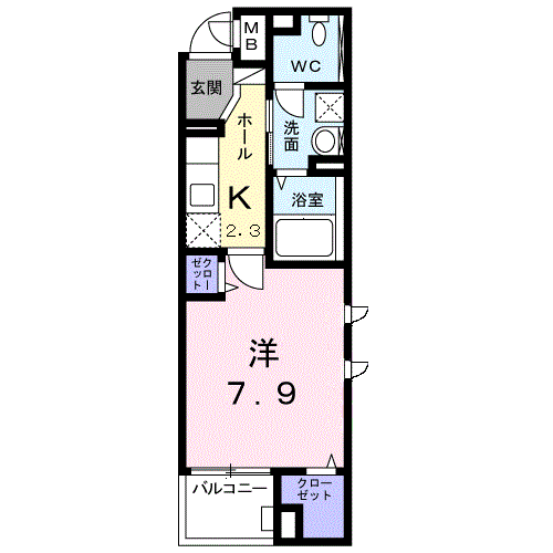 グレイスコモンズ東静岡(1K/3階)の間取り写真