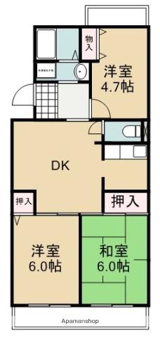 メゾン菖蒲(3DK/3階)の間取り写真