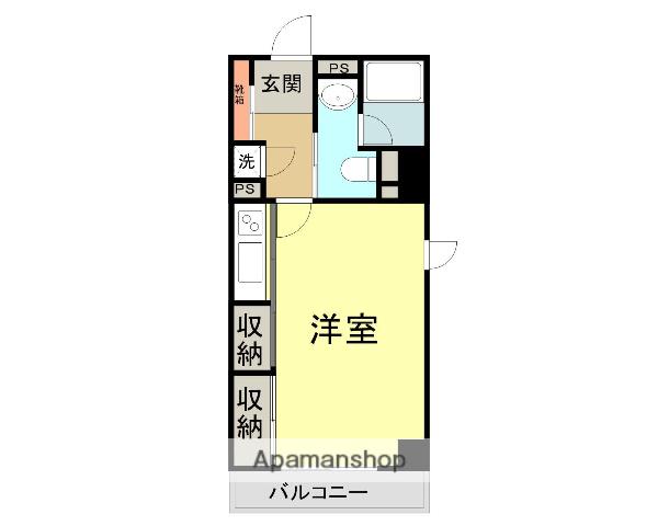 FLOS静岡本通(ワンルーム/4階)の間取り写真