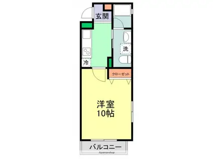 ISM伝馬町(1K/3階)の間取り写真
