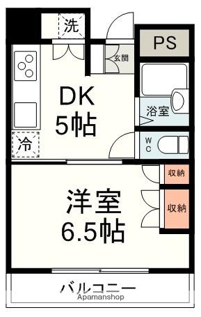 TKビル(1DK/8階)の間取り写真