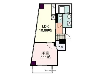 静岡泉町エンブルコート(1LDK/4階)の間取り写真