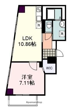 静岡泉町エンブルコート(1LDK/3階)の間取り写真