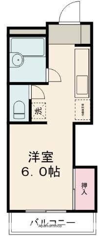 コーポトヨハラ(ワンルーム/1階)の間取り写真