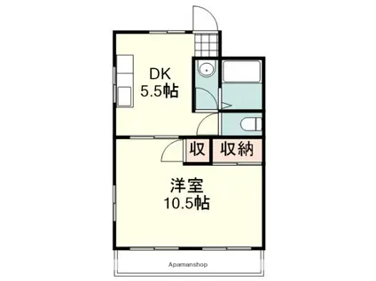 ビレッタ静岡(1DK/4階)の間取り写真