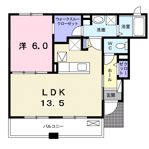 サードスクエアⅡ(1LDK/1階)の間取り写真