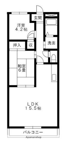 第三遠藤ビル(2LDK/3階)の間取り写真