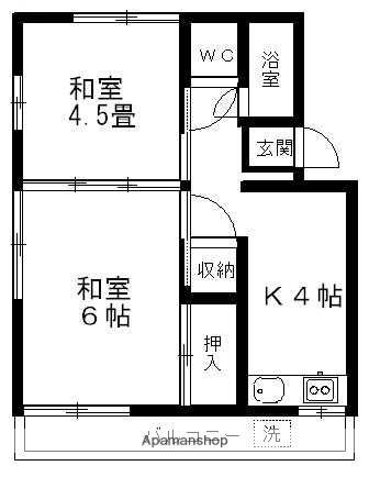 神戸アパート(2K/3階)の間取り写真