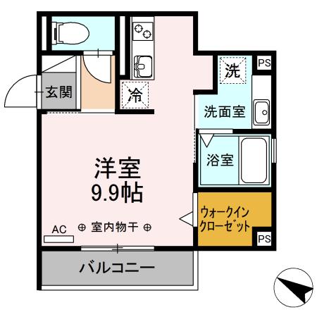 クリプトメリア稲川(ワンルーム/3階)の間取り写真