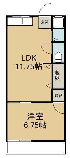 東千代田ハイツ(1LDK/2階)の間取り写真