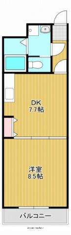 E-STAGE Ⅰ(1DK/4階)の間取り写真