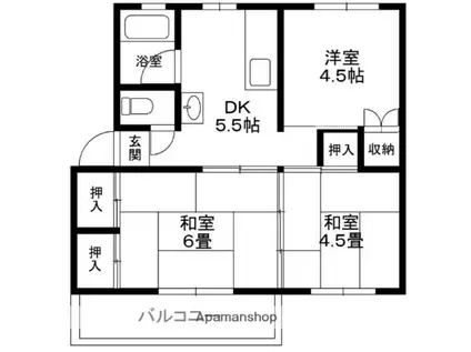 オレンジハイツ(3DK/3階)の間取り写真