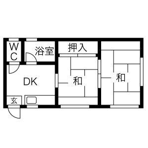 江畑アパート(2DK/1階)の間取り写真